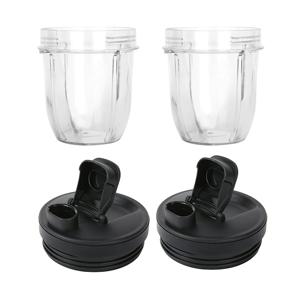 Nutri Ninja Auto-IQ 블렌더 426KKU450과 호환되는 2팩 12온스 컵 교체 부품(커버 뚜껑 포함)