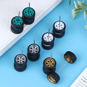 고품질 6PCS 1:64 고무 타이어 모델 모델 자동차 수정 부품 레이싱 차량 장난감과 Hotwheels에 대 한 바퀴 새로운 4 색
