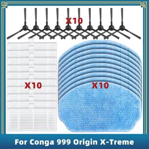 Cecotec Conga 999 Origin X-Treme Genesis, Muhler Bobby 1 교체 용 예비 부품 사이드 브러시 Hepa 필터 걸레 패드와 호환 가능
