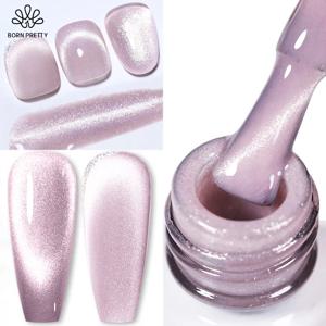 BORN PRETTY 바다 푸른 고양이 마그네틱 젤 매니큐어 10ml 반짝이 Snowlight 세미 퍼머넌트 스파클링 자석 네일 젤 바니시