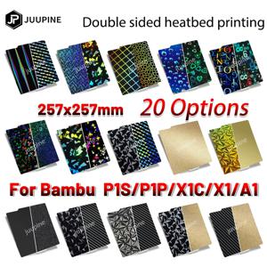 Bambulab 빌드 플레이트 P1s 용 Juupine 스프링 강판 Pei 시트 257x257 빌드 플레이트 P1s Bamboo Lab Bambulabs X1 Carbon X1 A1