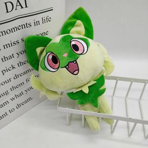 25cm Sprigatito 포켓몬 봉제 인형 일본 영화 애니메이션 고양이 Sprigatito 녹색 여우 Fuecoco Quaxly 어린이를위한 박제 장난감 생일 선물