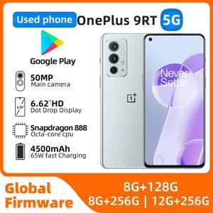 원플러스 9RT 9R T 5G 글로벌 롬, 다국어 8GB 128GB 스냅다곤 888, 120Hz, 6.62 인치 AMOLED 65 워프 충전 중고 휴대폰