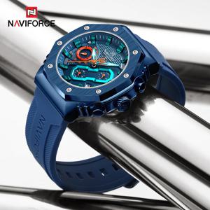 NAVIFORCE 남녀공용 방수 쿼츠 시계, 커플 손목시계, 최고 브랜드 럭셔리 실리콘 스트랩, 야광 손 연인 시계, 신제품