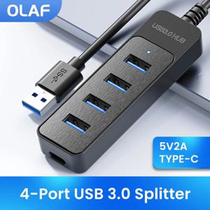 USB 3.0 전원 어댑터 4 포트 멀티 USB 분배기 허브 USB 허브 2.0 유형 C 허브 컴퓨터 액세서리 용 다중 확장기 고속
