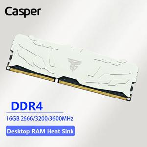 캐스퍼 게이밍 메모리 DDR4 3200MHz 16GB 메카 냉각 조끼 2666/3600MHz 데스크탑 컴퓨터 Ram 방열판 실행 소프트웨어 신속하게 흰색