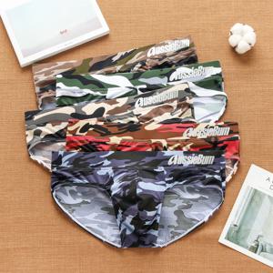 Aussiebum 남자의 시원한 여름 카모 로우 허리 브리프 메쉬 아이스 트라이앵글 바지 통기성 청소년 속옷 대형 백 중공 팬티