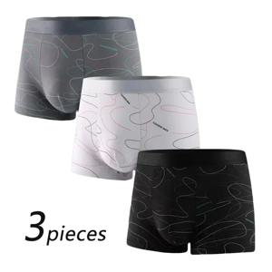 3 조각 남자 복서 스포츠 속옷 팬티 반바지 XL 2XL 3XL 4XL 간단한 라인 통기성 스포츠 피트니스
