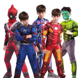 슈퍼 히어로 스파이더 맨 캡틴 아메리카 아이언 맨 토르 헐크 배트맨 코스프레 의상 근육 바디 슈트 점프 슈트 어린이 할로윈 파티
