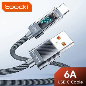 Toocki USB 유형 C 케이블 6A 66W 화웨이 OPPO 디스플레이 고속 충전 충전기 Xiaomi 12 Samsung Realme 용 USB C 케이블 데이터 코드