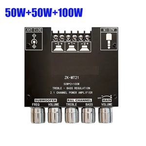 ZK-MT21 2*50W+100W Bluetooth 5.0 전력 서브우퍼 증폭기 보드 2.1 채널 클래스 D 홈 시어터 오디오 스테레오 이퀄라이저 앰프