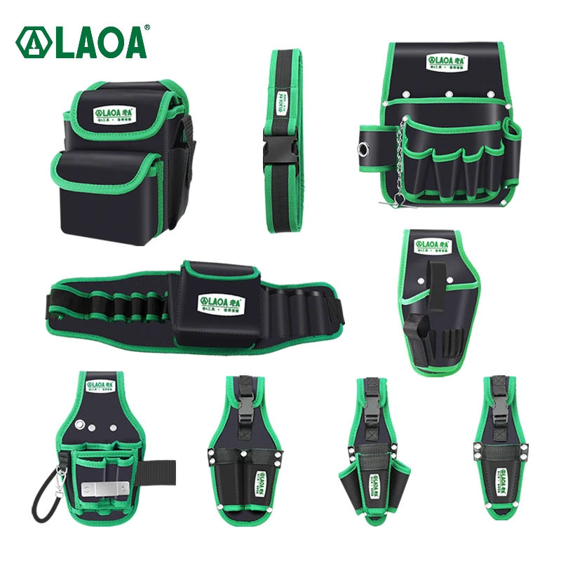 LAOA 다기능 보관 가방 옥스포드 천 허리 팩 하드웨어 수리 도구 포켓 렌치 펜치 전기 기사 가정용 벨트
