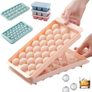 뚜껑이있는 3D 라운드 아이스 큐브 트레이 플라스틱 다이아몬드 스타일 아이스 몰드 냉장고 구형 DIY 금형 아이스 볼 메이커 주방 도구