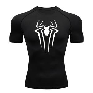 남성용 스파이더 프린트 압축 셔츠 여름 짧은 소매 러쉬 가드 체육관 운동 Tshirt Athletic Quick Dry Undershirts Tops