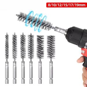 새로운 6 Pcs 8-19mm 와이어 튜브 기계 청소 브러시 ​​녹 청소기 자동차 제조 가공을위한 연마 도구 세척