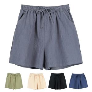 여름 여성 반바지 탄성 높은 허리 느슨한 Drawstring 스포츠 조깅 Homewear 짧은 바지 파자마 반바지