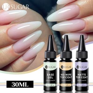 UR SUGAR 30ML 베이스 젤 닦아내지 않는 탑 코트 네일 아트 UV LED 매트 탑 코트 네일 젤 폴란드어 매니큐어 기능성 젤 바니시