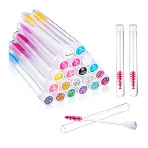 50Pc 재사용 가능한 눈썹 브러쉬 튜브 속눈썹 브러쉬 눈썹 브러쉬 교체 가능한 방진 스파클링 다이아몬드 메이크업 브러쉬