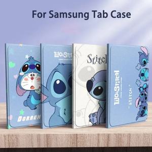 삼성 갤럭시 탭 S8 TabS9 S7 플러스 S7 FE 용 만화 스티치 케이스 탭 S6 라이트 10.4 A8 X200 케이스 용 자기 Trifold 스탠드 케이스