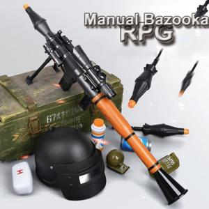 전술 RPG 바주카 발사기 장난감 어린이 박격포 매뉴얼 장난감 총 에어소프트 수류탄 모델 사냥 사격 롤플레잉 액세서리