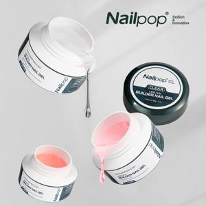 Nailpop 젤 빌더 손톱 용 3 색 클리어 누드 핑크 하드 젤 빌더 손톱 용 전문 빌딩 젤 확장 세트 30g