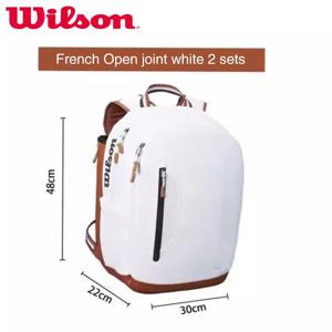 Wilson Roland Garros 클레이 테니스 가방 프렌치 오픈 기념 투어 테니스 라켓 배낭 최대 2개 라켓(구획 포함)