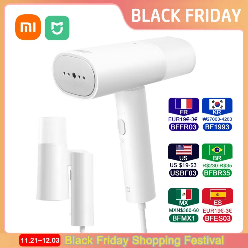 Xiaomi Mijia 핸드 헬드 의류 기선 2 철 전기 스팀 청소기 휴대용 접이식 진드기 제거 의류 용 다림질 기계