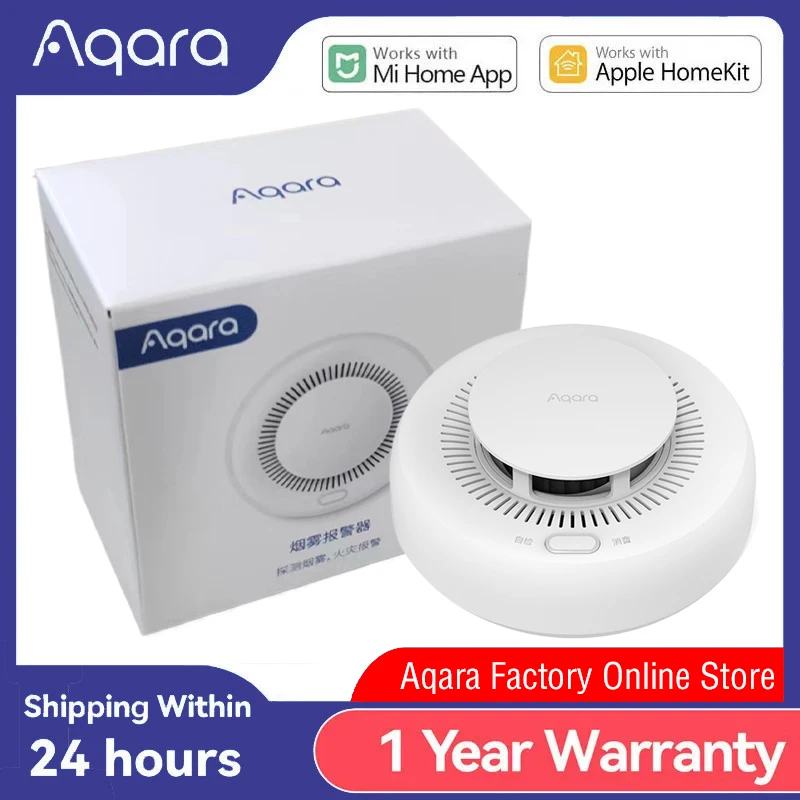 Aqara 스마트 연기 감지기 ZigBee 스마트 화재 경보 모니터 사운드 경고 홈 보안 APP Mi home Homekit 용 원격 제어