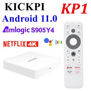 KICKPI KP1 TV 박스 Google Netflix 인증 Android 11 Amlogic S905Y4 2GB 32GB 4K 음성 AV1 1080P HD 5G Wifi BT5.0 Androidtv