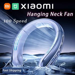 Xiaomi 휴대용 미니 교수형 목 팬 디지털 디스플레이 전원 Bladeless 팬 넥 밴드 공기 냉각기 USB 충전식 팬 냉각 도구