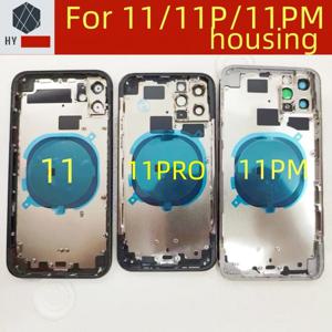 iPhone 11 Pro Max용 후면 하우징 중간 섀시 프레임이 있는 후면 배터리 도어 유리 SIM 트레이 측면 키 부품