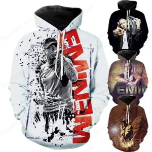 남성 까마귀 랩퍼 Eminem 3d 인쇄 그래픽 까마귀 남성 여성 패션 랩 후드 소년 코트 여성 스웨트 남성 의류 락 Tracksuit
