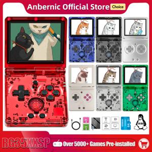 ANBERNIC 새로운 RG35XXSP 플립 휴대용 게임 콘솔 3.5 인치 IPS 대합 조개 껍질 비디오 게임 콘솔 64 비트 Linux 시스템 64G 온라인 플레이