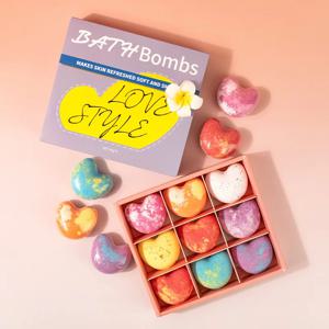 꽃 향기 목욕 공, 유기농 목욕 폭탄 선물 세트, 부드러운 보습, 모든 피부 타입용, 수제 거품 목욕 폭탄, 9 개