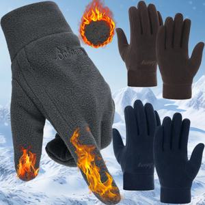 남성 여성을위한 두꺼운 양털 장갑 겨울 따뜻한 열 터치 스크린 전체 손가락 장갑 Outddor Windproof 스키 사이클링 장갑