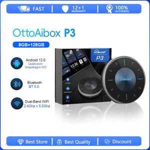 OttoAibox P3 카플레이 AI TV 박스, 무선 안드로이드 자동 자동차 플레이, 스마트 지능형 시스템 어댑터