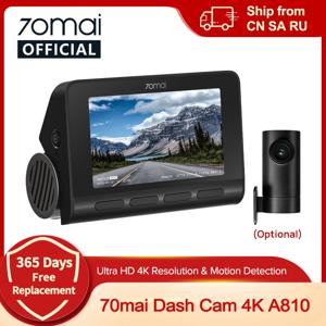 70mai 4K 대시 캠 A810 울트라 HD 내장 GPS ADAS 자동 레코드 150FOV 모션 감지 70mai A810 4G 자동차 DVR 지지대 후면 캠