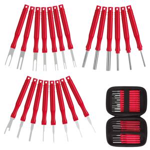 21Pcs 자동차 터미널 제거 도구 키트 Uto 케이블 플러그 풀러 제거 전기 와이어 압착 커넥터 핀 추출기 분해 도구