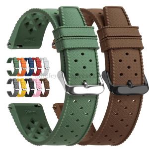 열대 실리콘 시계 밴드 퀵 릴리스 시계 밴드 18mm 20mm 22mm 부드러운 고무 스마트 시계 스트랩 for Oris for Seiko for Citizen