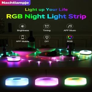 LED 캠핑 램프 RGB 야간 조명 스마트 APP 문자열 빛 텐트 룸에 대 한 야외 방수 충전식 장식 분위기 램프