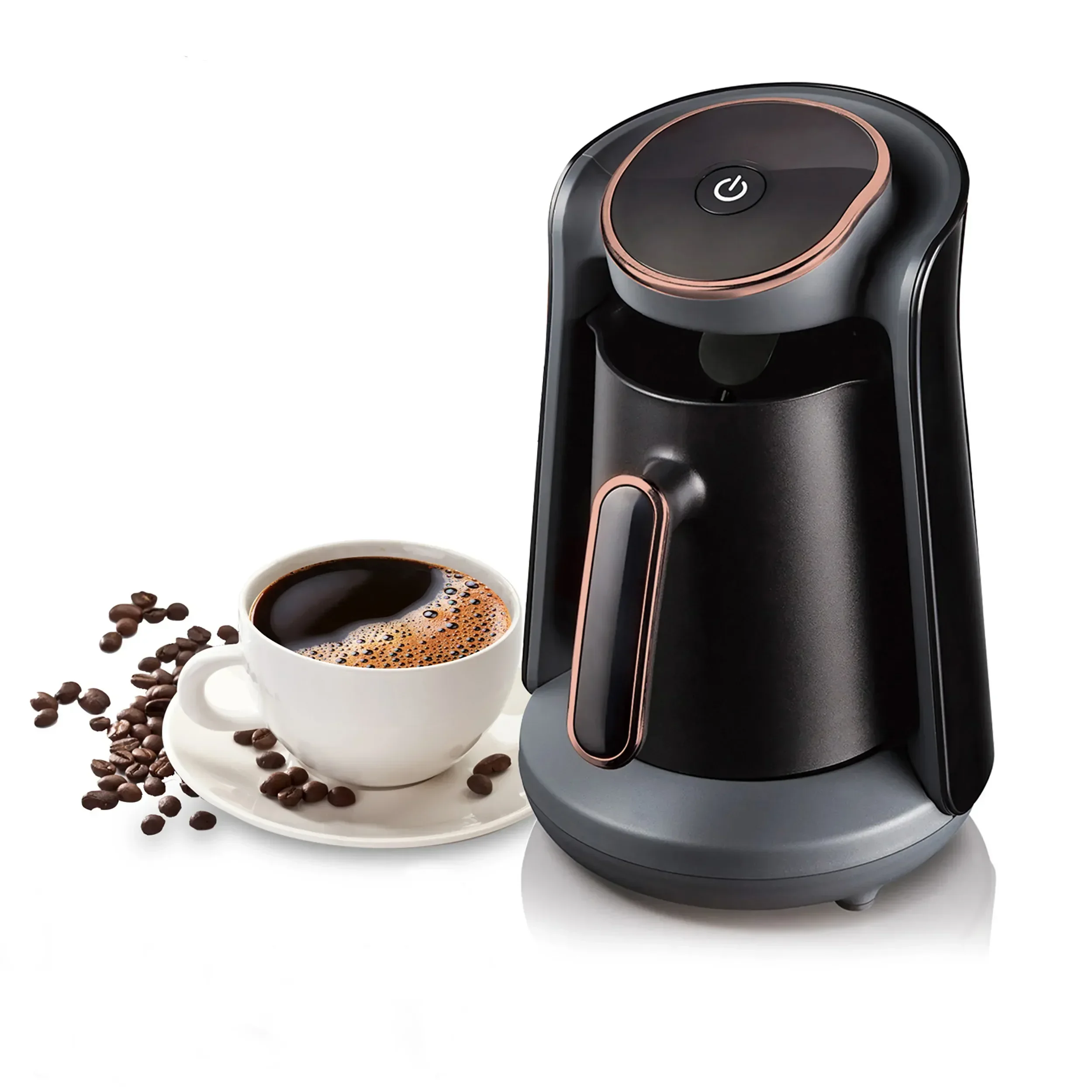 500ML 터키어 커피 메이커 커피 포트 모카 포트 600W 반자동 터키어 커피 메이커 열 컵 미니 커피 머신 사무실