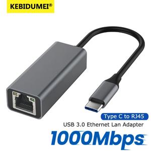 MacBook PC 용 1000Mbps USB 3.0 RJ45 네트워크 카드 USB 유형 C 이더넷 어댑터 Windows XP 7 8 10 Android USB Lan 인터넷 케이블