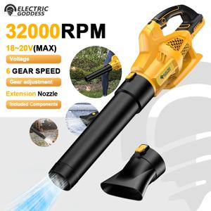 Dewalt 배터리용 휴대용 잎 제설기, EG 32000RPM 정원 도구, 6 기어 무선 전기 고출력 송풍기, 20V 배터리