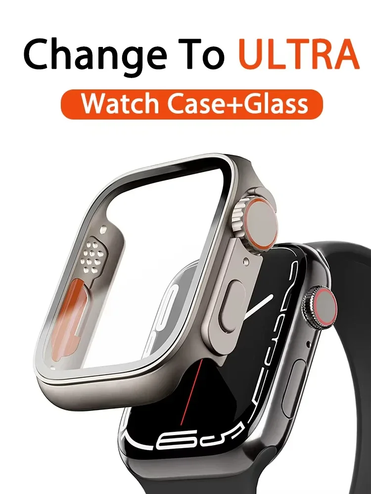 Apple Watch S10 용 유리 + 케이스 42mm 46mm 화면 보호기 커버 iWatch 시리즈 10 46mm 42mm 용 울트라 범퍼 케이스 커버로 변경