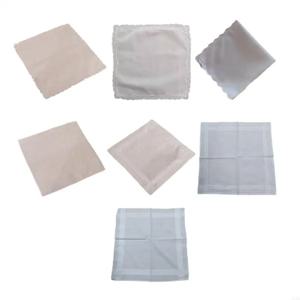 U13E 웨딩 손수건 가리비 레이스 가장자리 Hankies 단색 레이스 손수건