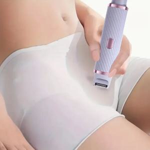 여성용 전기 면도기 방수 습식 및 건식 헤어 면도기 2 in 1 더블 헤드 듀얼 비키니 헤어 트리머 분리형 헤드 면도기