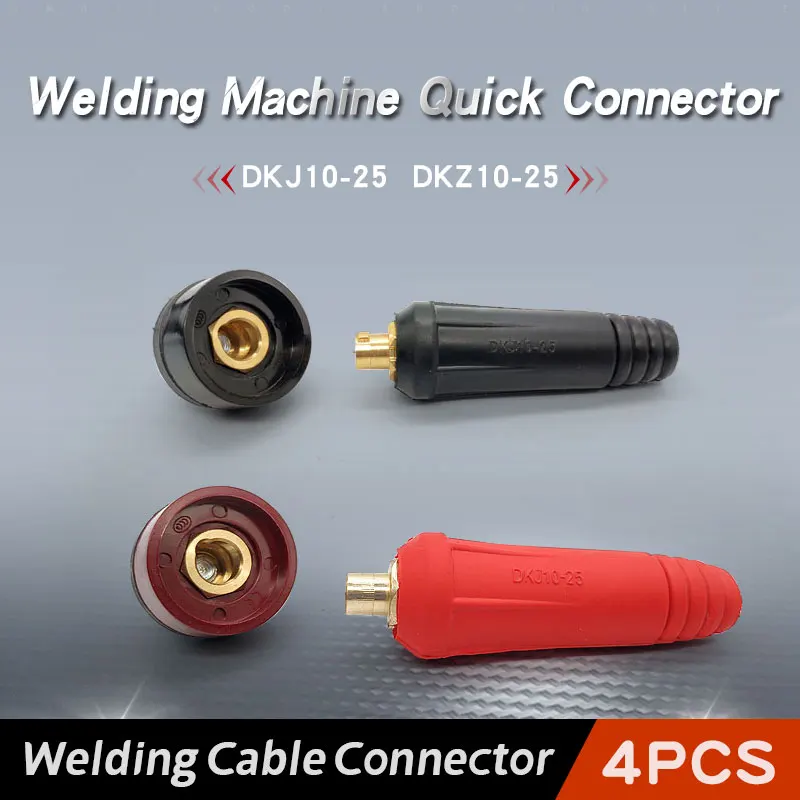 4PCS DKJ10-25 용접기 퀵 피팅 TIG DKZ10-25 용접 케이블 패널 커넥터 소켓 세트 퀵 피팅