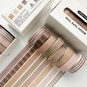 레트로 Washi 테이프 세트 8 롤 스키니 빈티지 장식 접착 마스킹 테이프 장식 스티커 아트 DIY 저널 A7830