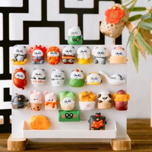 새로운 Toycity Mr.Pa 중국 세계 호텔 팬더 시리즈 냉장고 스티커 블라인드 박스 미스터리 장난감 귀여운 애니메이션 그림 장식품 선물
