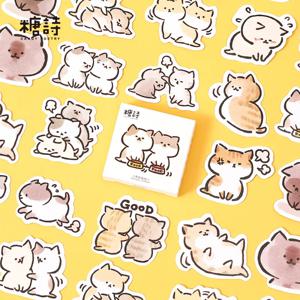 45 개/상자 내 장난 꾸러기 고양이 Diy 미니 종이 스티커 일기 앨범 Scrapbooking 장식 스티커 Kawaii 편지지 ​ 라벨